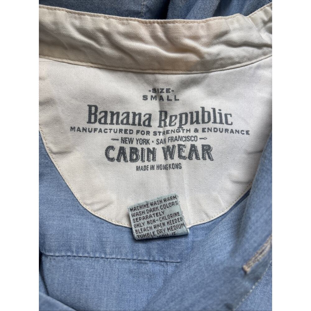 VTG Banana Republic Cabin Wear Chambray Midi Dress Womens Small Blue Cottagecore - Picture 7 of 9